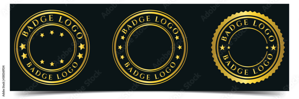Luxury gold badges logo and labels. Premium quality medals set. Luxury gold badges and labels. Premium quality certified logo design.