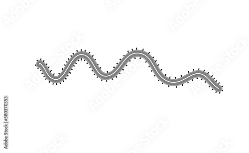 The icon concept of Marburg virus in Filoviridae family that infects  the host cell and followed by the occurrence of Marburg virus disease (MVD) : severe hemorrhagic fever.