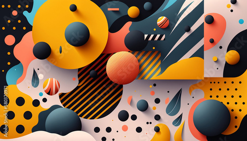 Bold Memphis Style Abstract Desktop Wallpaper