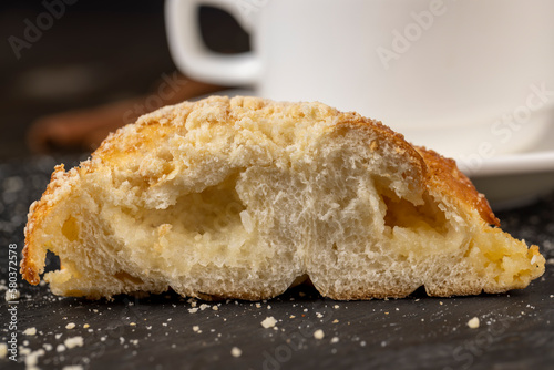 soft fresh bun with coconut filling photo