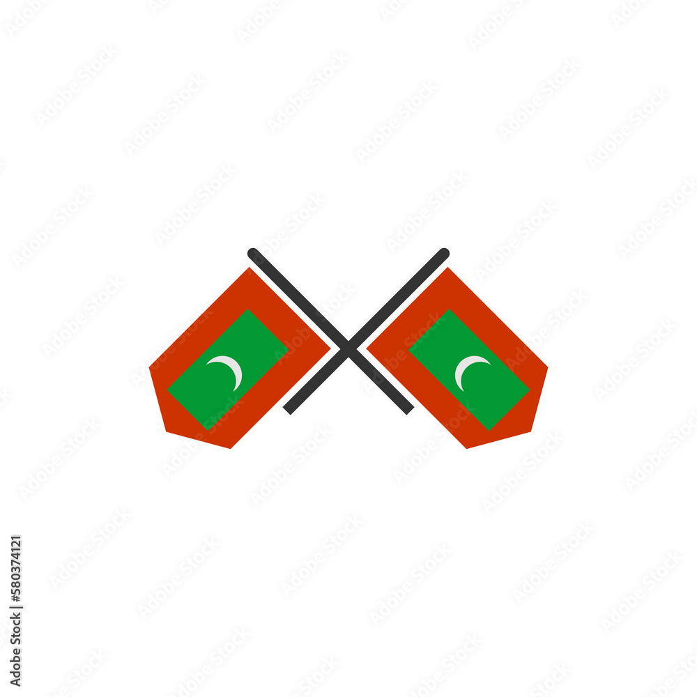 Maldives flags icon set, Maldives independence day icon set vector sign symbol