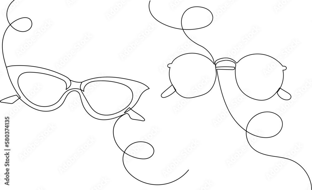 sunglasses continuous line drawing, sketch isolated vector sunglasses continuous line drawing, sketch isolated vector
