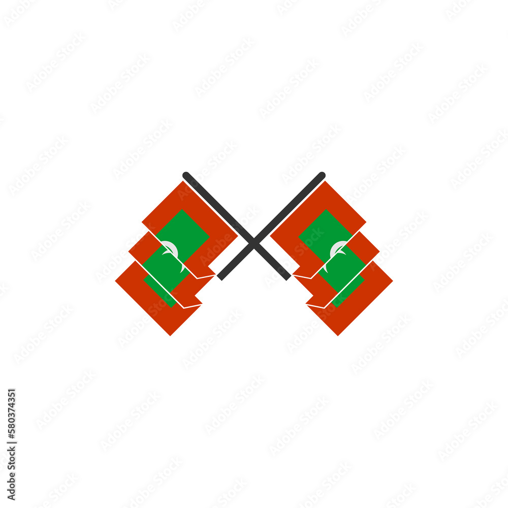 Obraz premium Maldives flags icon set, Maldives independence day icon set vector sign symbol