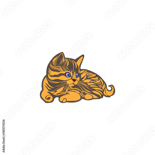Fototapeta Naklejka Na Ścianę i Meble -  cat icon clip-art design color vector illustration