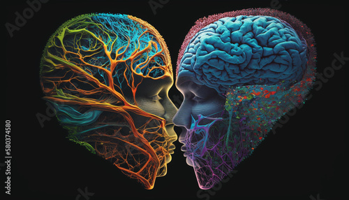 Love in brain.Generative AI.