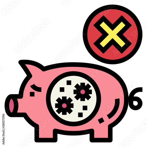african swine fever filled outline icon style