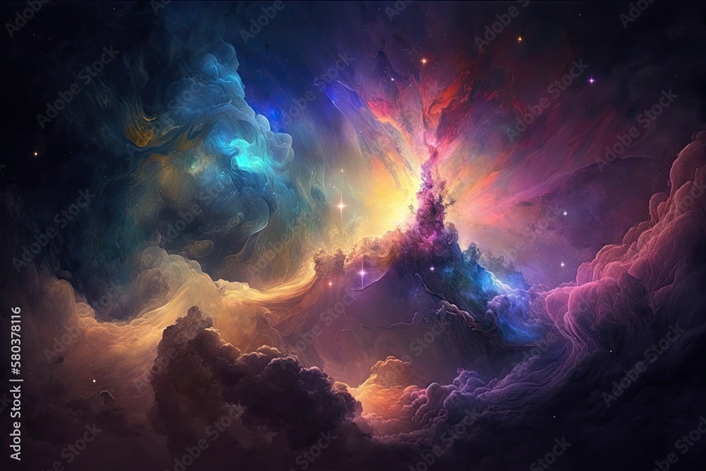 background of the dream vapor galaxy nebula art. Generative AI