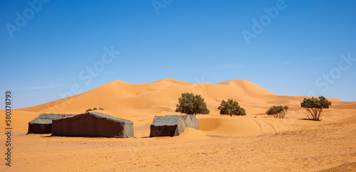 Sand dunes in the Sahara desert  Merzouga  Morocco