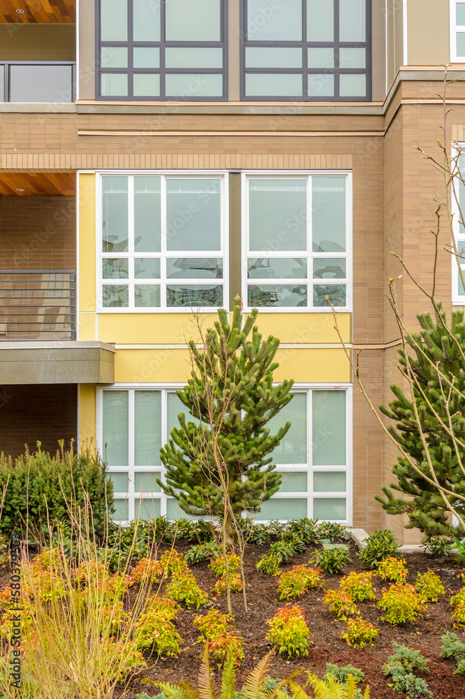 apartment building in suburban area apartment building in suburban area