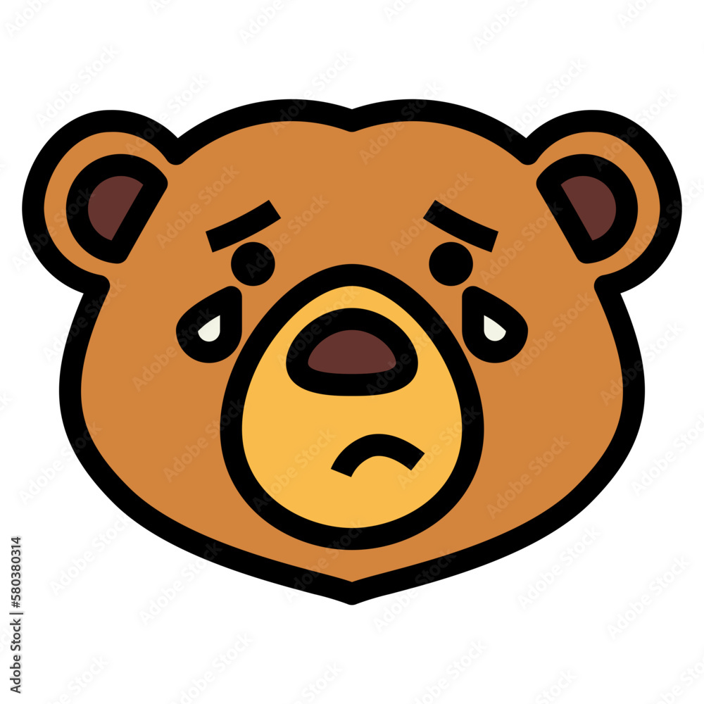 bear filled outline icon style