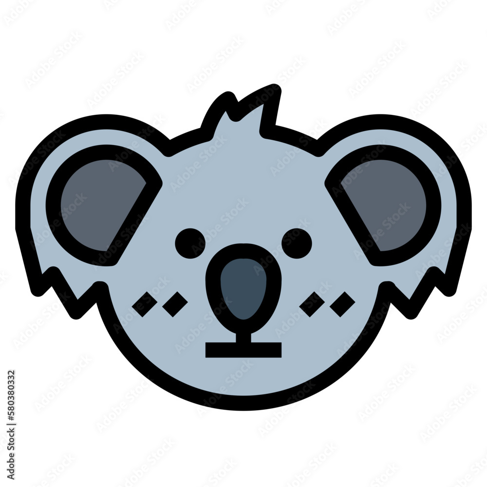 koala filled outline icon style koala filled outline icon style
