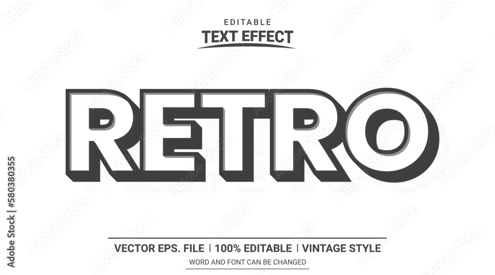 Black and white 3d retro editable text effect Black and white 3d retro editable text effect