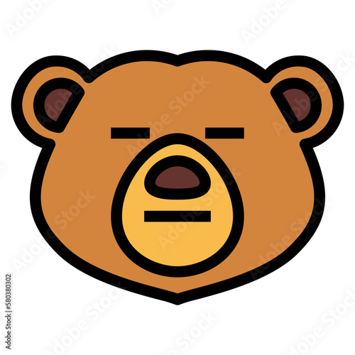 bear filled outline icon style