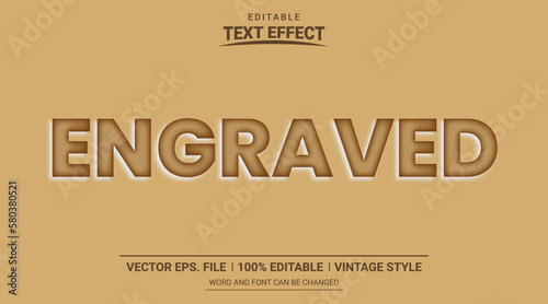 Engraved vintage style letterpress editable text effect