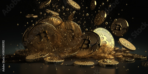 Bitcoin background. Ai generated.