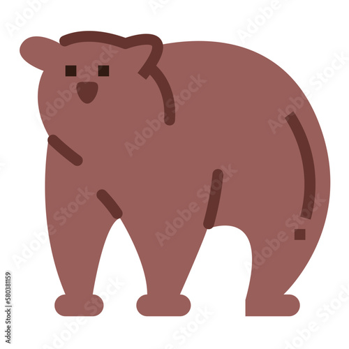 bear flat icon style