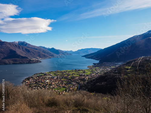 Landscape of Lake Como from the alps of Peglio