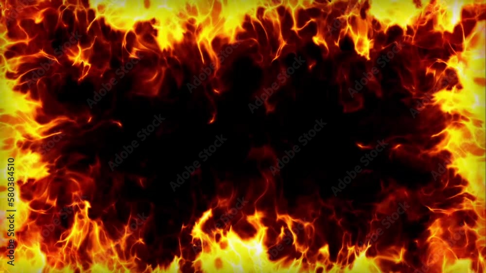 Fire motion graphics. Fire on back background. Fire motion graphics. Fire on back background.