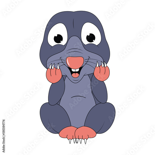 cute mole animal cartoon illustration