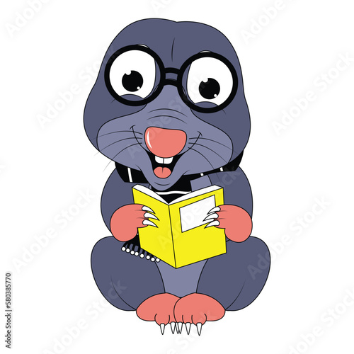 cute mole animal cartoon illustration photo