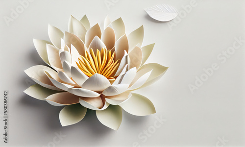 Water lily flower made of paper craft, Generative AIWater lily m photo