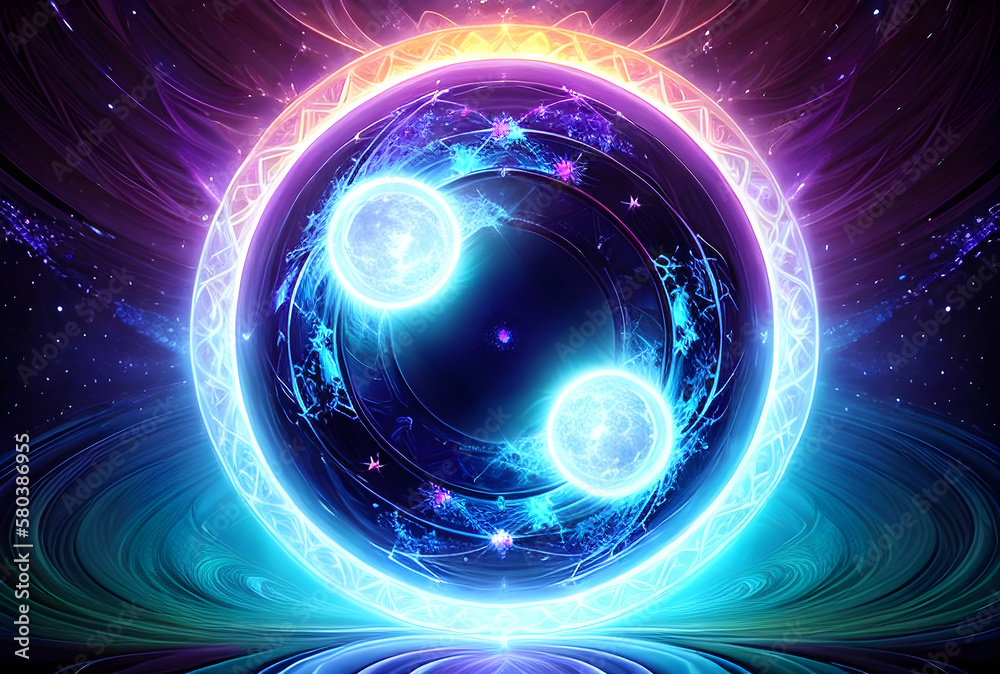 Obraz premium abstract background with circl, Generative with AI