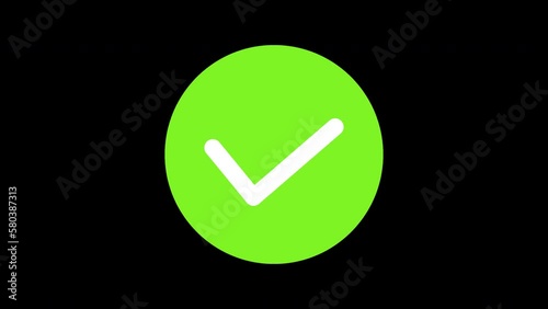Animated green checkmark with no background.