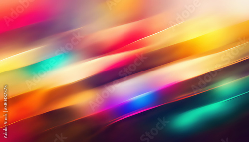 Color gradient. Abstract background. Flare light. Blurred illustration of neon glow rainbow smearing paint stroke composition digital art.