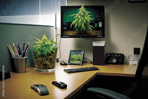 Marijuana Office cubical- AI Generated