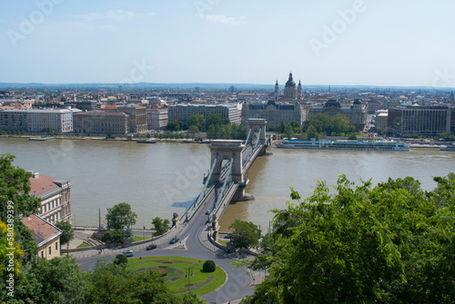 Budapest Bridge River Panoarma City Hungary photo
