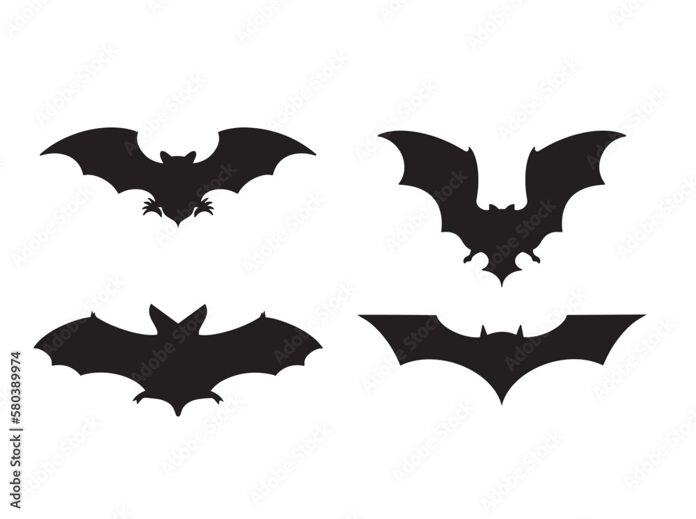 Bats set. Vector filled icons for creating tattoos and stickers. Bats set. Vector filled icons for creating tattoos and stickers.