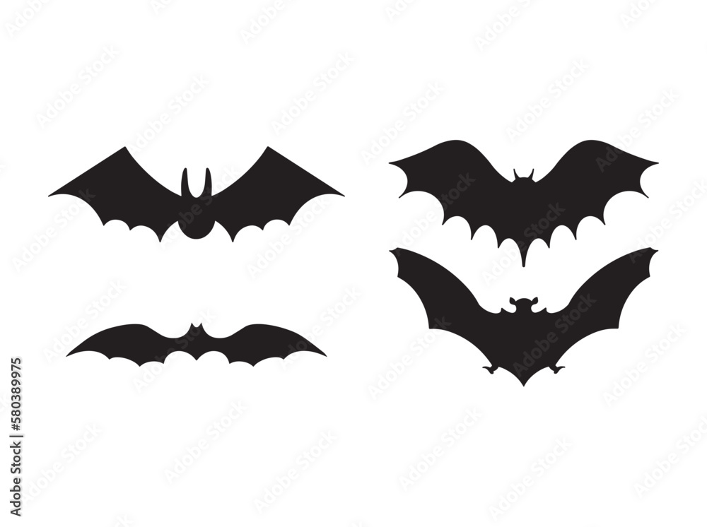 Bats set. Vector filled icons for creating tattoos and stickers. Bats set. Vector filled icons for creating tattoos and stickers.