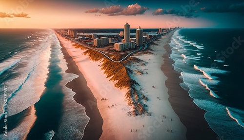 Drone photography of Jacksonville Coastline photo