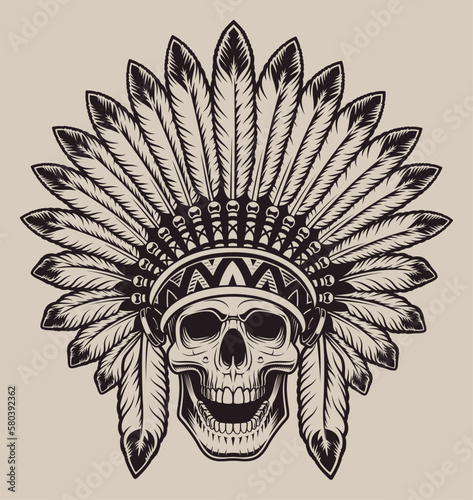 Vector illustration skull native