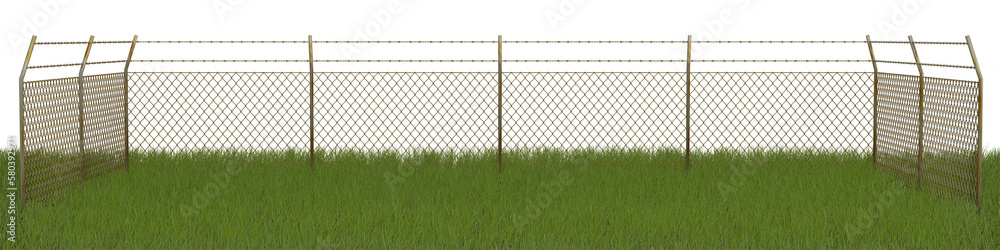 Rusty Metal chain link fences and Barbed Wire on the green grass - Png Transparent 3D Image
Rusty Metal chain link fences and Barbed Wire on the green grass - Png Transparent 3D Image