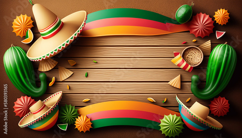 Cinco de Mayo holiday with copy space for text  Generative ai