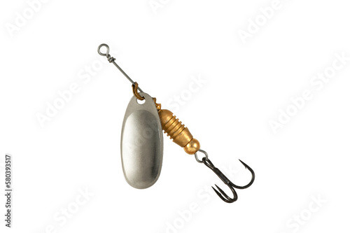 Fishing Spinner (Spoon Lure) Isolated on White background .