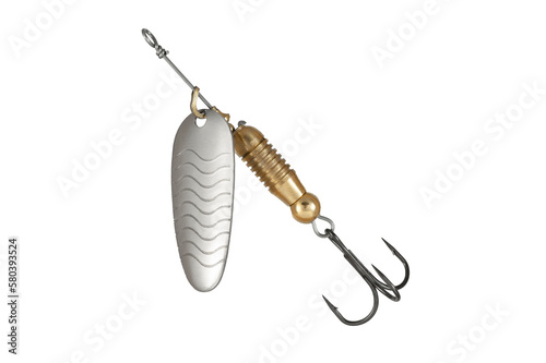 Fishing Spinner (Spoon Lure) Isolated on White background .