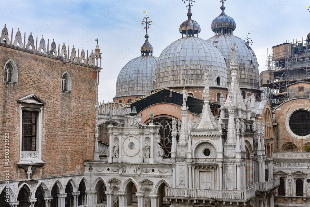 Fototapeta premium Venice, Italy: Nov 15, 2022: St Marks Basilica from inside the Doge's Palace