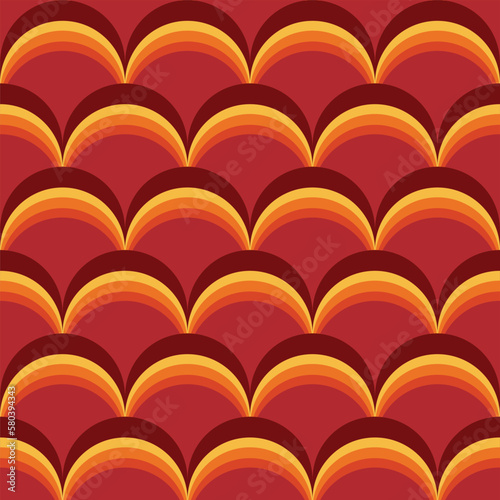 Seamless geometric retro pattern in 70s 60s trendy style. Vector illustration.