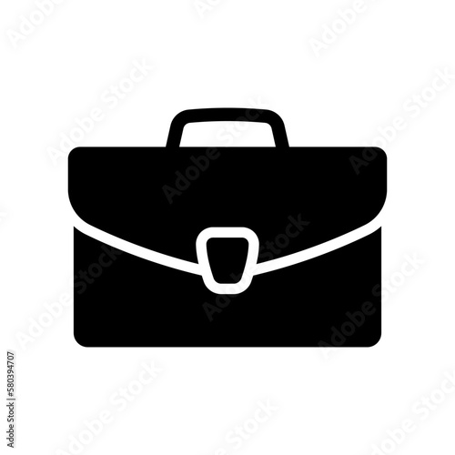 Briefcase icon. Black silhouette. Front view. Vector simple flat graphic illustration. Isolated object on a white background. Isolate.