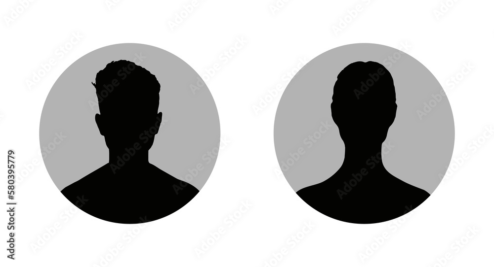 Man and woman silhouette vector icons set Man and woman silhouette vector icons set