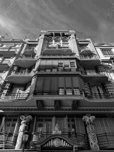 Low angle view of an apartment building in Valencia