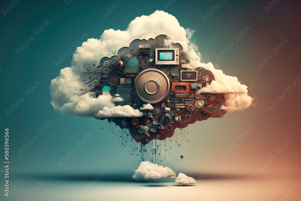 Software cloud technology, data center concept. Modern cloud ...