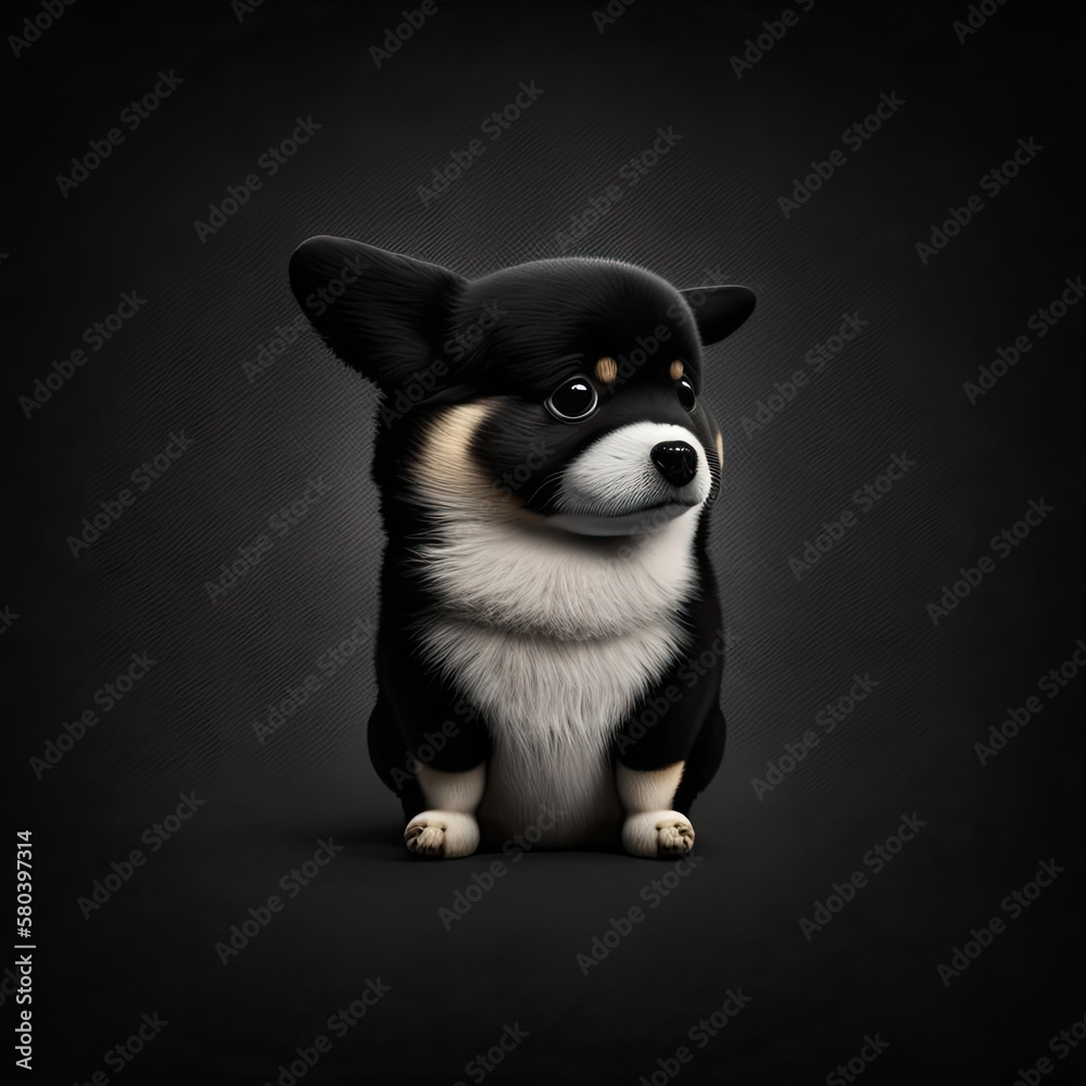 Cute Cartoon Dog Background - Cute Cartoon Backdrops Animals Series - Dog Wallpaper created with Generative AI technology
