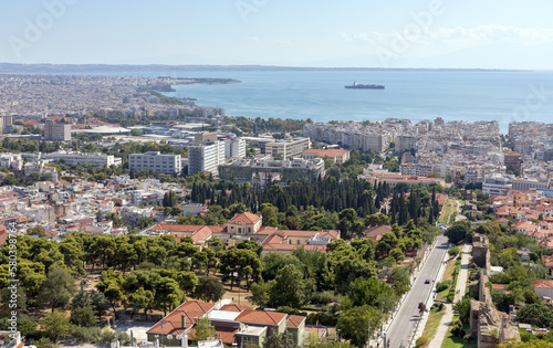 Panoramic view of Thessaloniki from Trigonion tower, Macedonia, Greece.