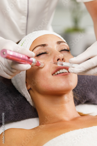 Woman On A Facial Treatment At The Beauty Salon