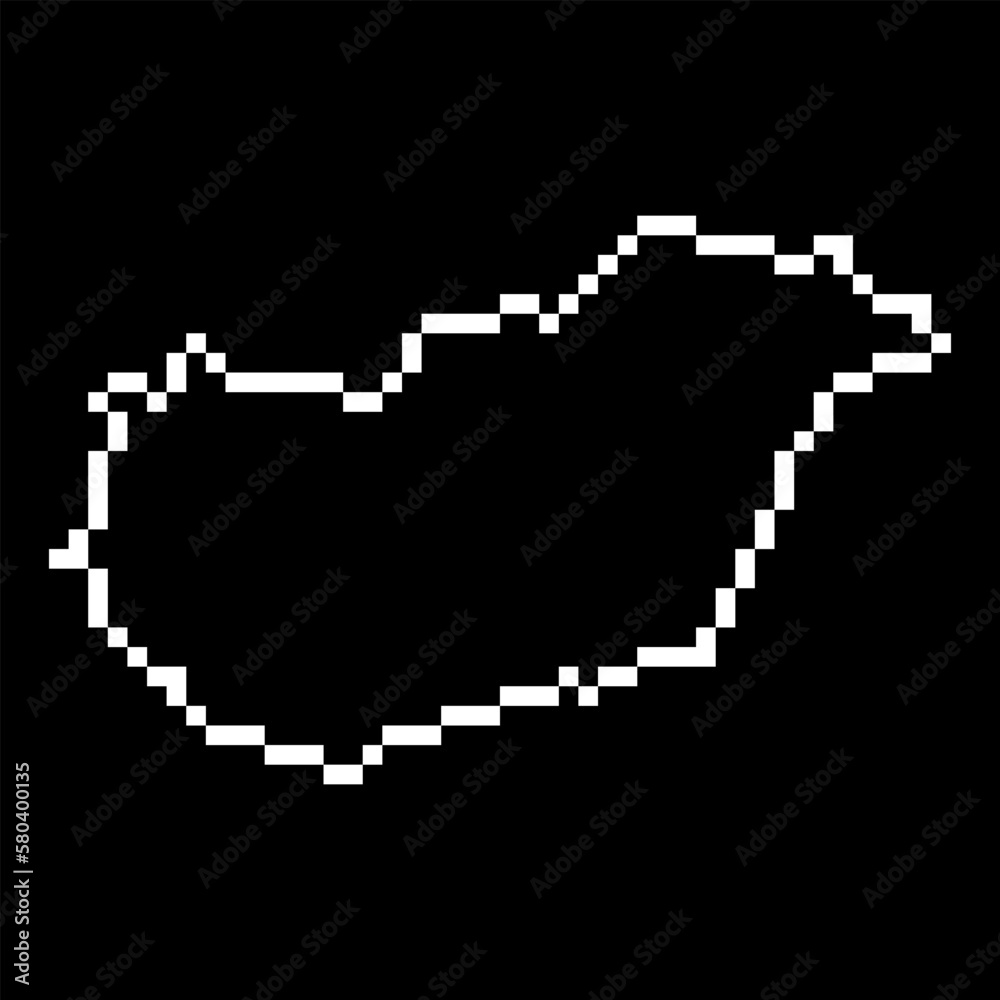 Fototapeta premium Pixel map of Hungary. Vector illustration.