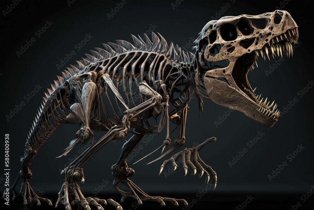 Tyrannosaurus Rex skeleton. Generative AI Tyrannosaurus Rex skeleton. Generative AI