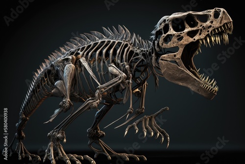 Tyrannosaurus Rex skeleton. Generative AI